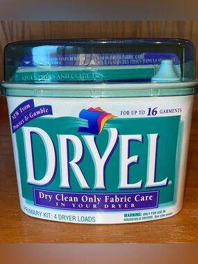 Dryel At Home Dry Cleaner Starter Kit 4 Loads 16 Garments USA Made New NOS 1997